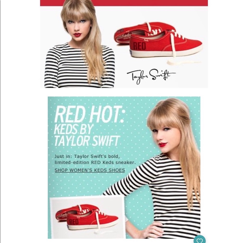 Keds Taylor Swift Special Limited Edition RED Keds Shoes Size 6